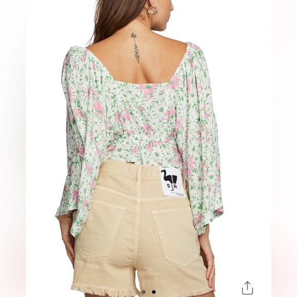 Chaser Long Sleeve Crop Top in Grey, Size Medium, NWT - Picture 3 of 17